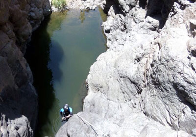 rappelling in Barranco del Toro