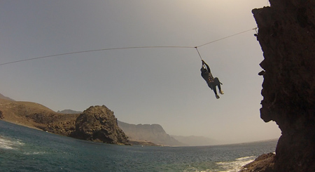 Zipline while coastering