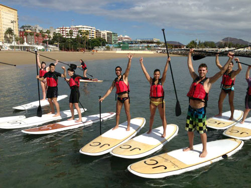 Paddle surfing in GranCanaria