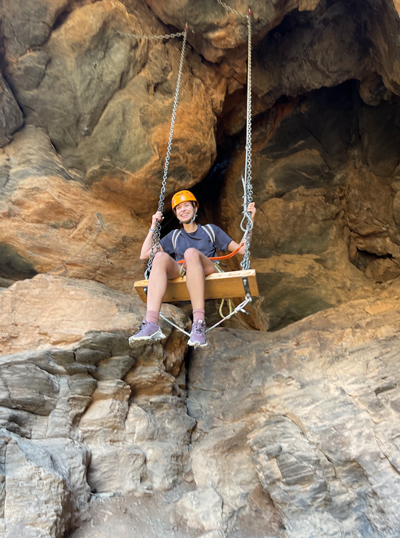 haciendo una via ferrata como presente navideño en el sur de gran canaria